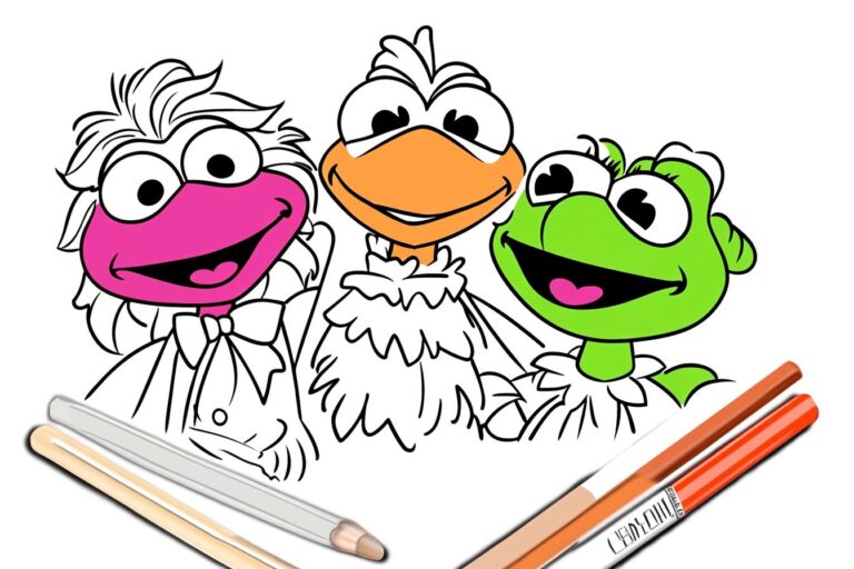 Muppets Coloring Pages : Coloring Fun with Kermit, Miss Piggy, and Friends