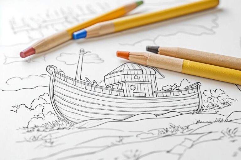 Noahs Ark Coloring Pages : Fun Bible Story Activity for Kids