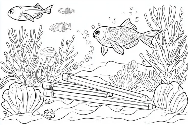 Ocean Coloring Pages : Dive into Creativity with Marine Life, Seascapes, and Beaches
