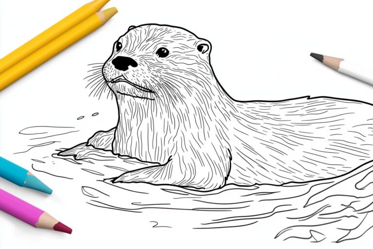 Otter Coloring Pages : Fun & Educational Designs for Kids