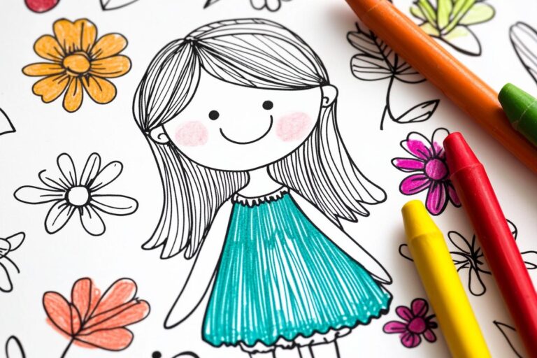 Paper Doll Coloring Pages : Dress Up Fun for Kids