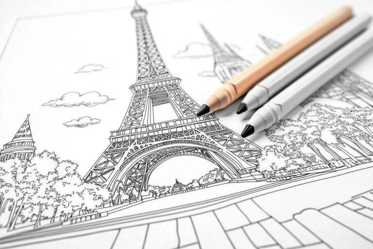 Paris Coloring Pages : Color Your Way Through the City of Lights