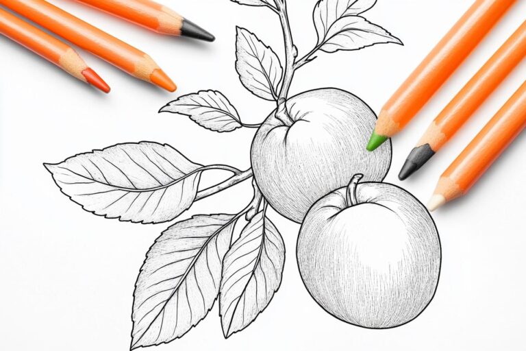 Peach Coloring Pages : Fun & Educational Printables