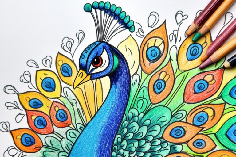Peacock Coloring Pages : Coloring Fun with Peacocks and Printable Designs