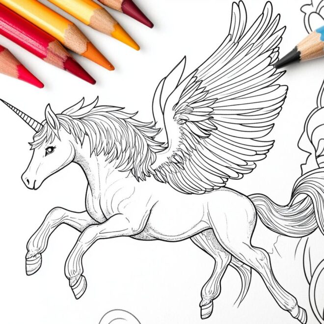 Pegasus Coloring Pages : Unleash Creativity with Mythical Horse Coloring