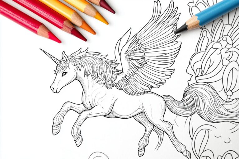 Pegasus Coloring Pages : Unleash Creativity with Mythical Horse Coloring