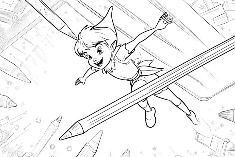 Peter Pan Coloring Pages : Color Your Way to Neverland
