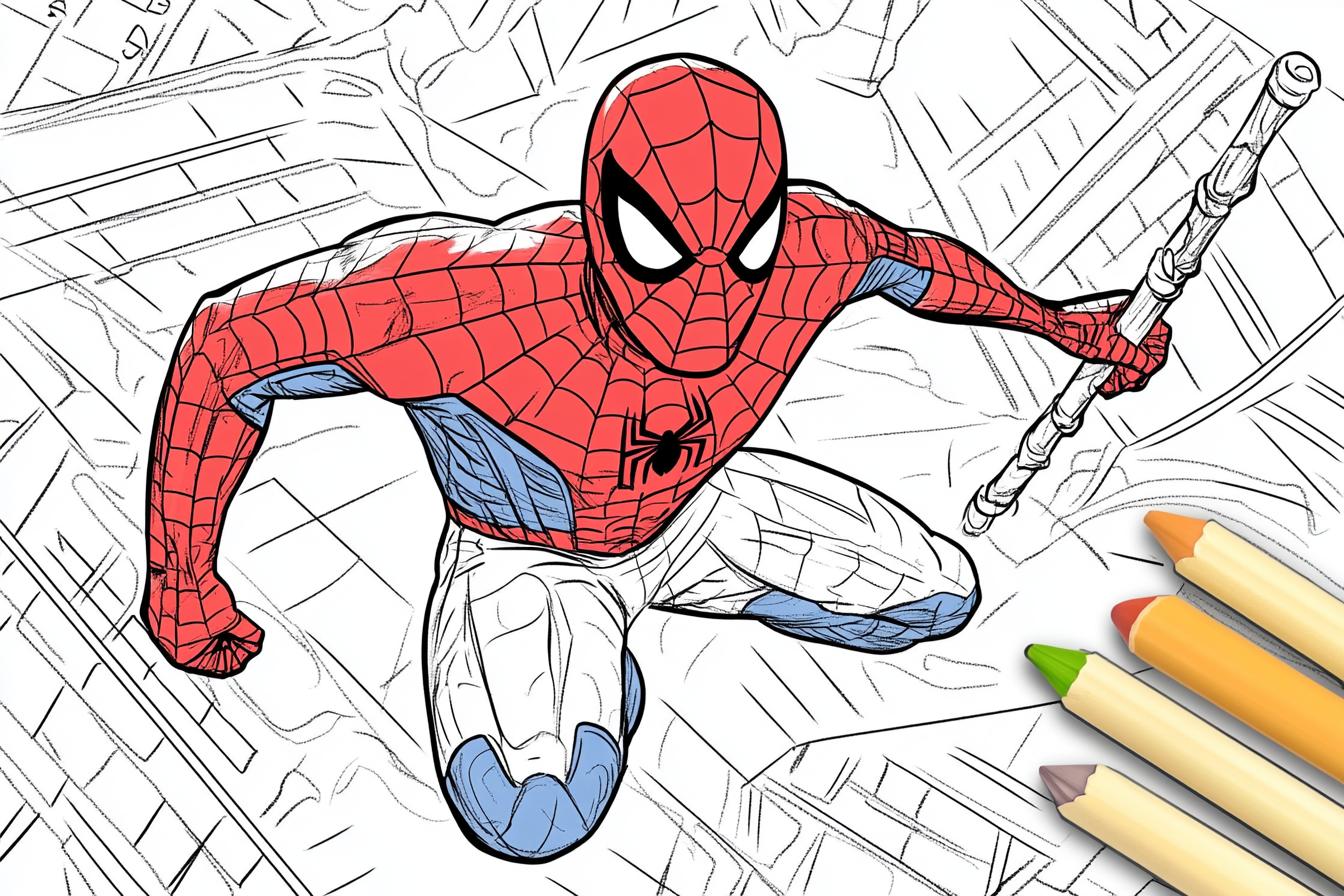 Peter Parker Coloring Pages Free Printable PDF Peter Parker Coloring Pages