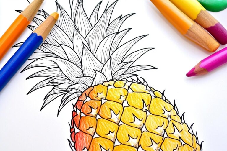 Pineapple Coloring Pages : Fun & Free Printable Pages for Kids