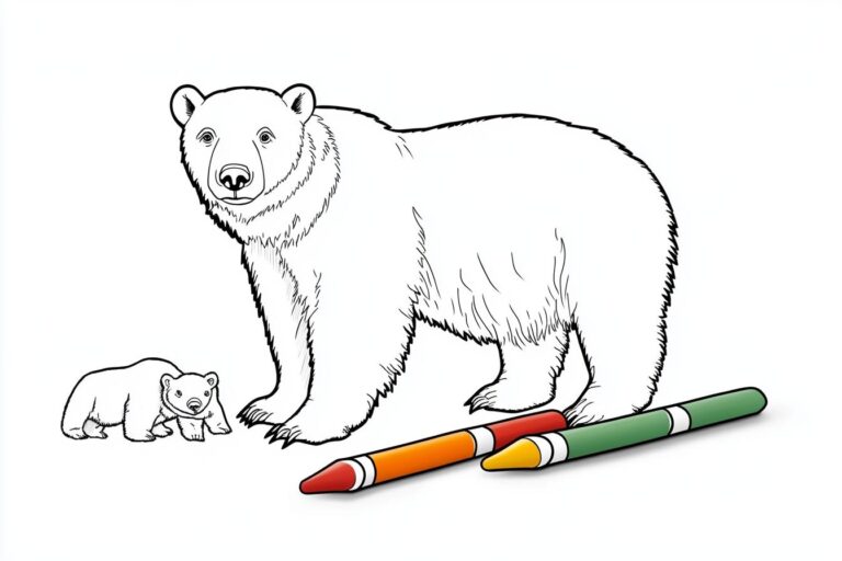 Polar Bear Coloring Pages : Fun Arctic Animal Designs for Kids