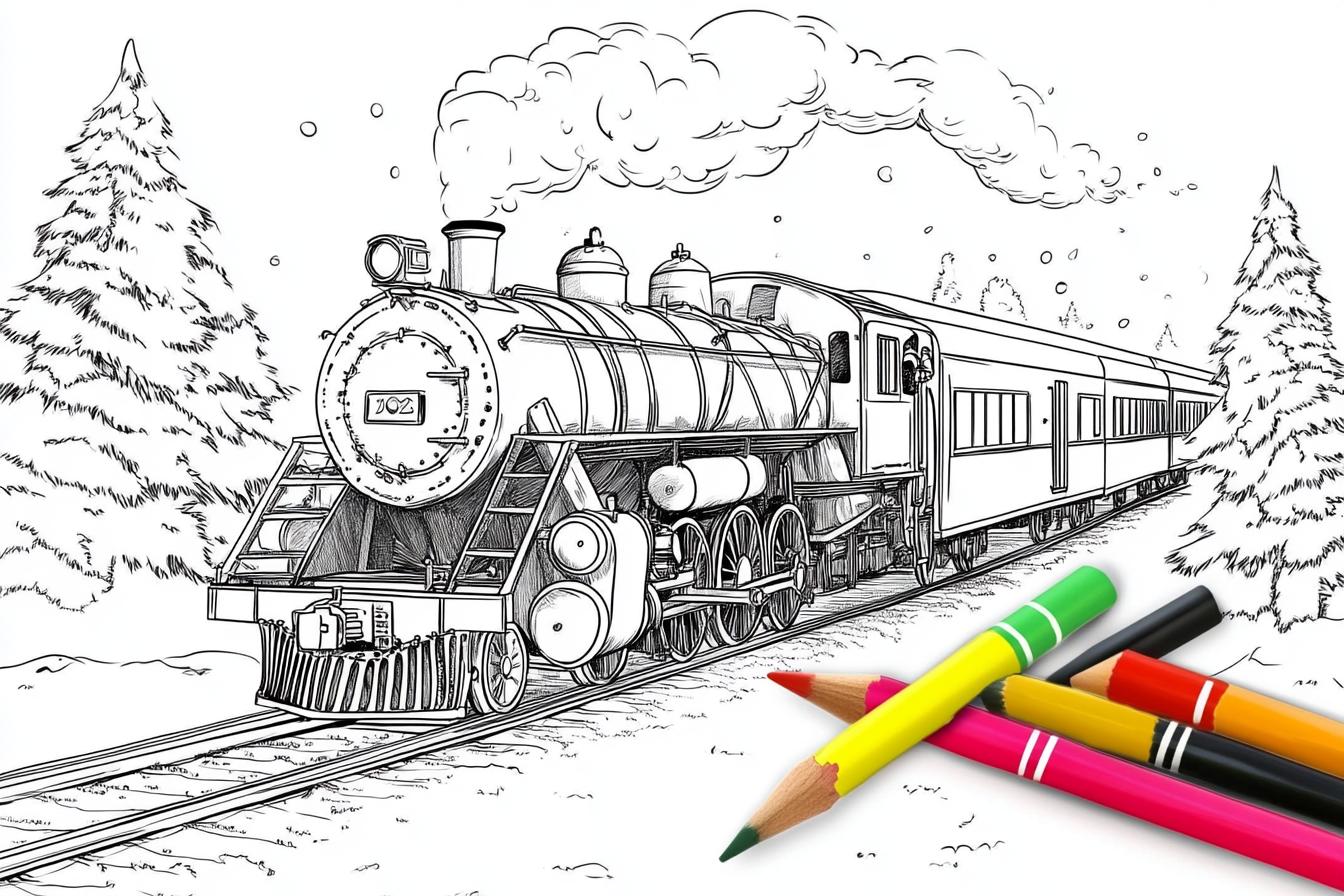 Polar Express Coloring Pages Free Printable PDF Polar Express Coloring Pages