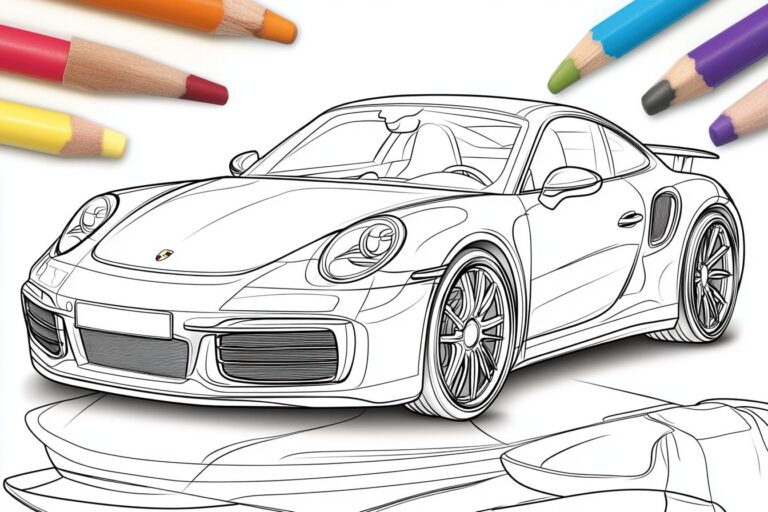 Porsche Coloring Pages : Unleash Your Creativity with Iconic Designs