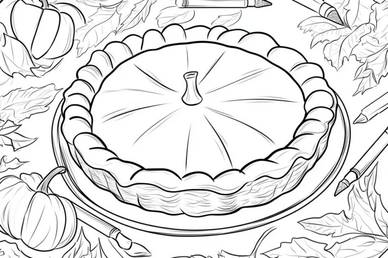 Pumpkin Pie Coloring Pages : Color Your Way to Autumn Fun