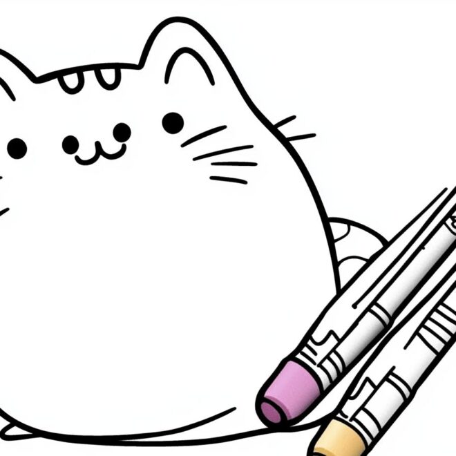 Pusheen Coloring Pages : Color Your Way to Fun with Cute Cat Illustrations