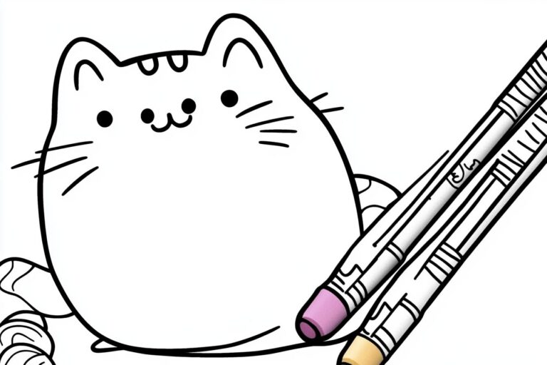 Pusheen Coloring Pages : Color Your Way to Fun with Cute Cat Illustrations