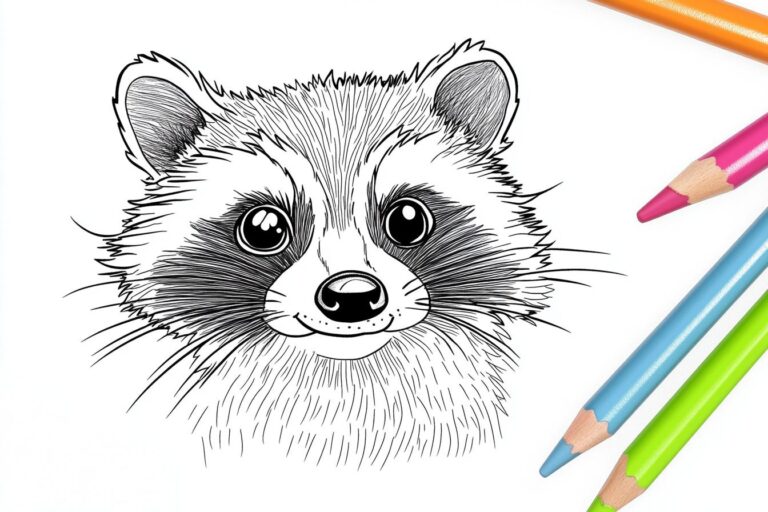 Racoon Coloring Pages : Fun Printable Illustrations for Kids