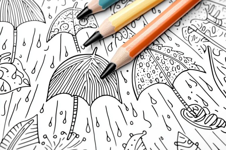 Rain Coloring Pages : Rainy Day Fun, Creative Expression, and Stress Relief