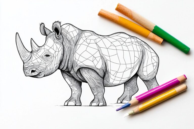 Rhino Coloring Pages : Fun, Learning, and Creativity
