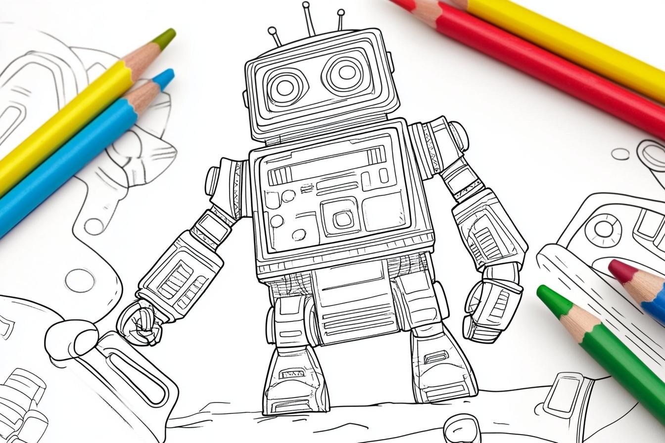 Free Printable PDF Robot Coloring Pages
