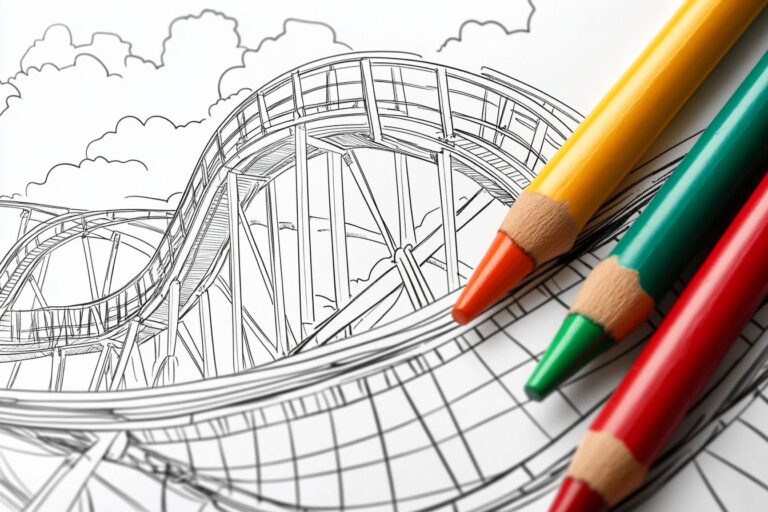 Roller Coaster Coloring Pages : Fun & Educational Activity for Kids
