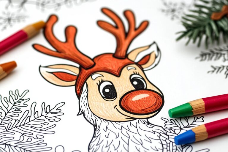 Rudolph Coloring Pages : Coloring Fun with Rudolph the Red-Nosed Reindeer
