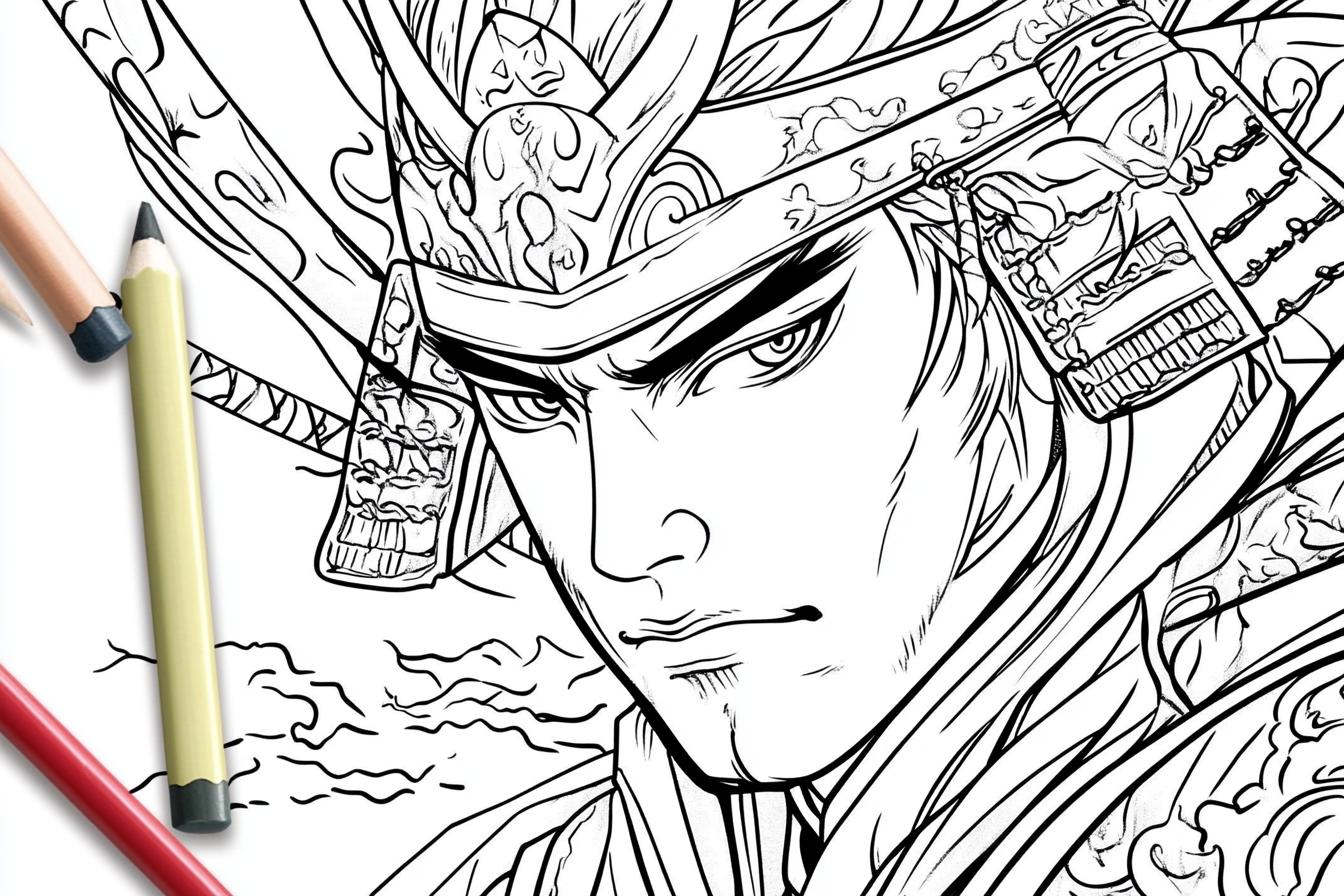 Free Printable PDF Samurai Coloring Pages