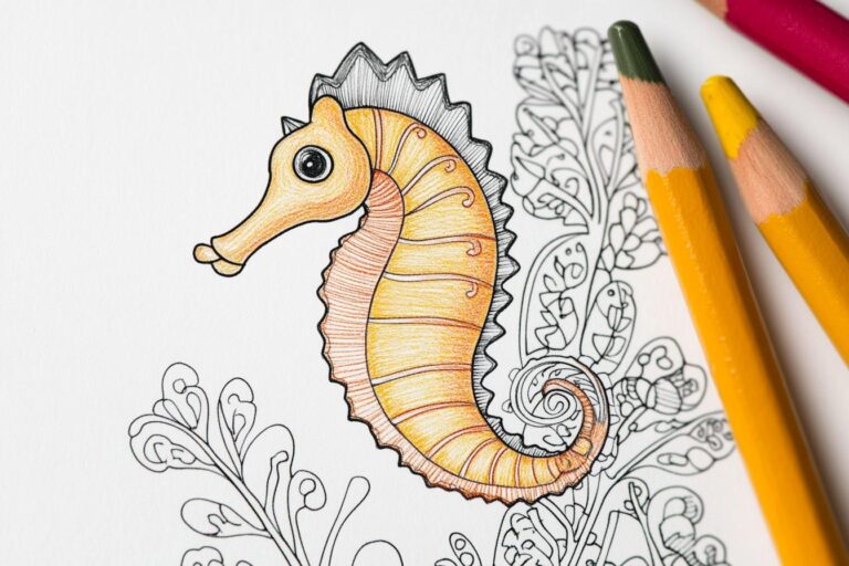 Seahorse Coloring Pages : Fun, Educational, and Relaxing Activity