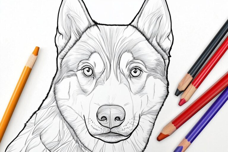 Siberian Husky Coloring Pages : Unleash Your Creativity with These Fun Designs