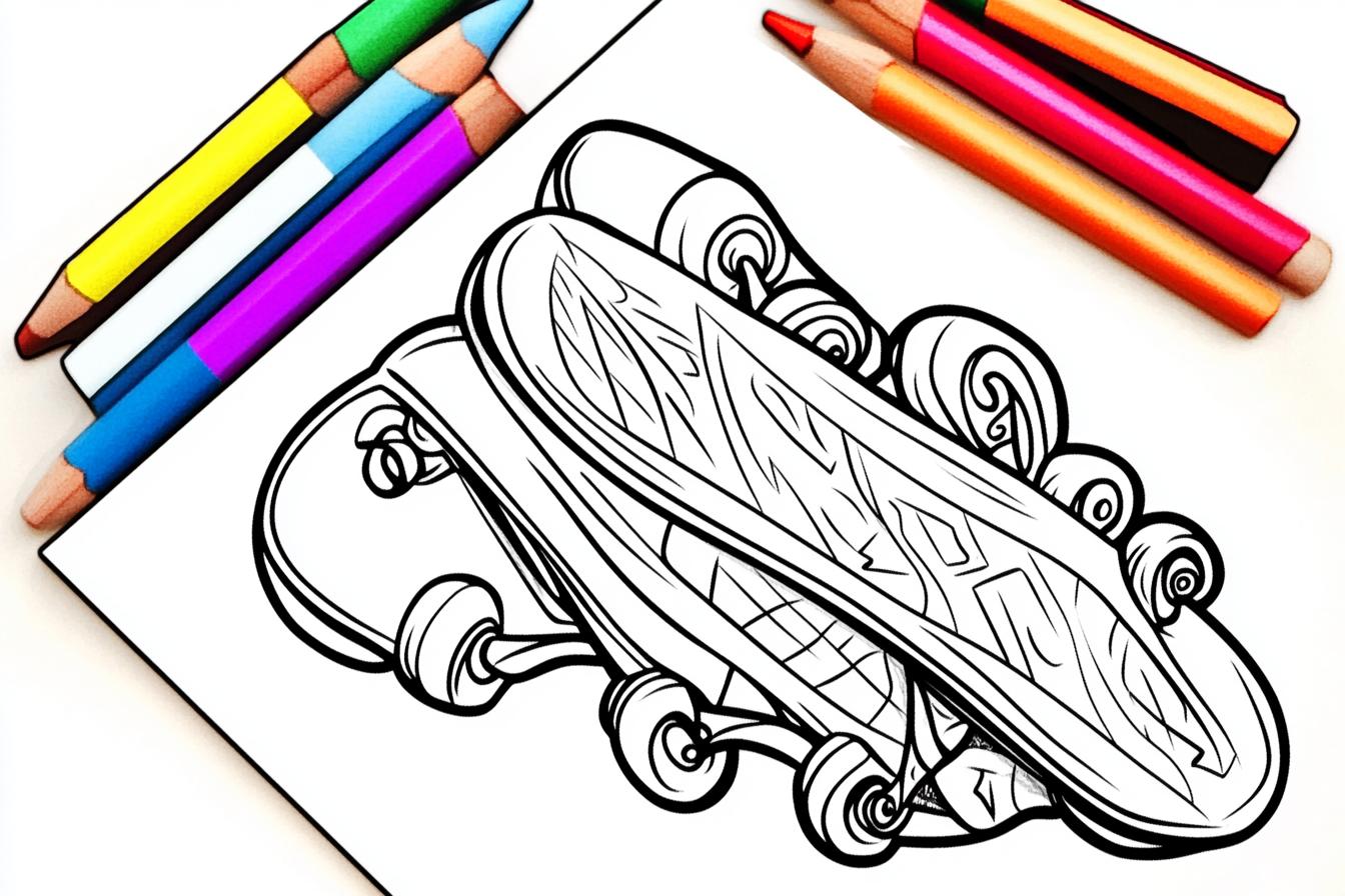 Skateboard Coloring Pages Free Printable PDF Skateboard Coloring Pages
