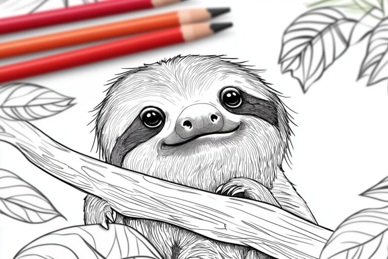 Sloth Coloring Pages : Color Your Way to Relaxation and Fun