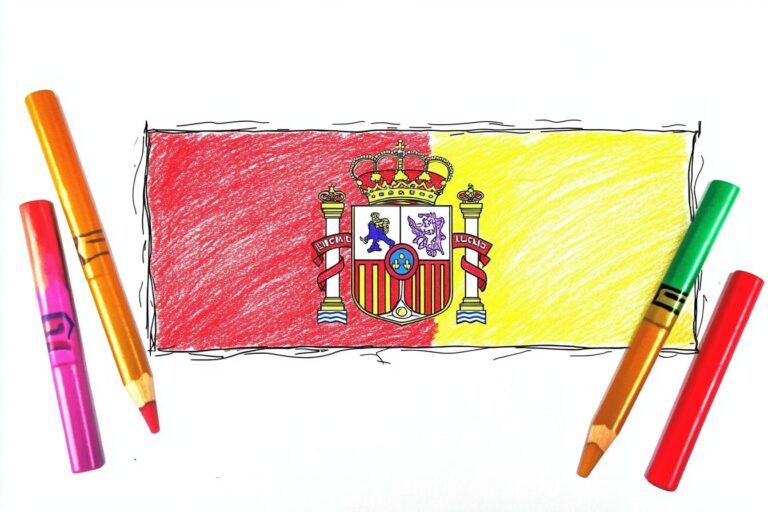 Spain Flag Coloring Pages : Color the Red, Yellow, and Red Stripes