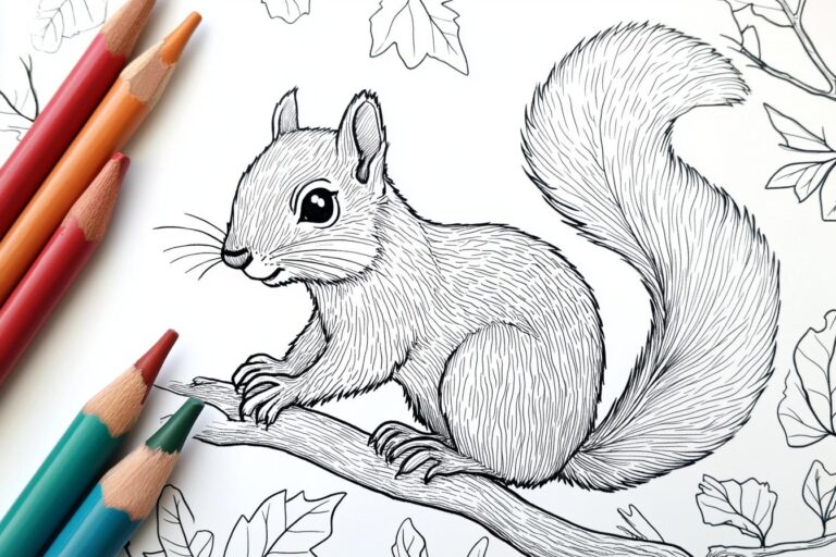 Squirrel Coloring Pages : Fun & Educational Activity for Kids