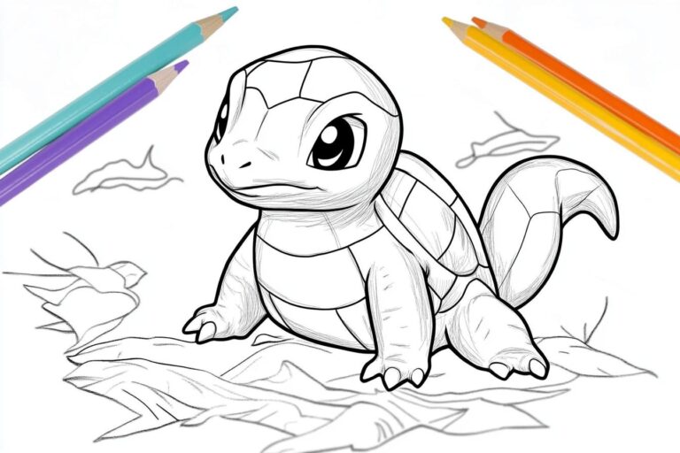 Squirtle Coloring Pages : Free Printable Outlines for Pokemon Fans