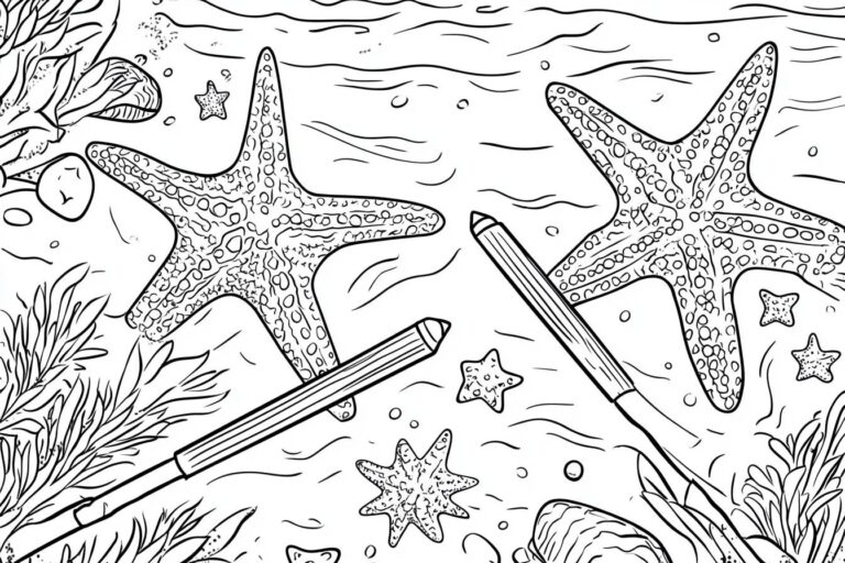 Starfish Coloring Pages : Dive into Ocean Fun and Creativity
