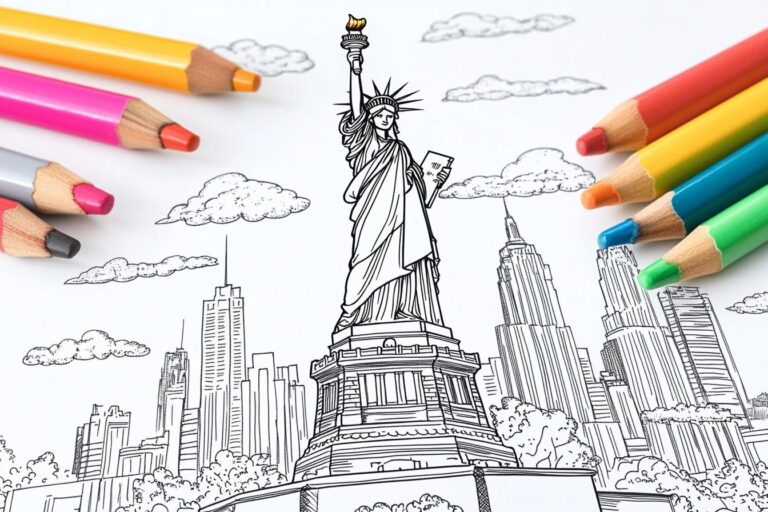 Statue of Liberty Coloring Pages : Color the Iconic Lady Liberty