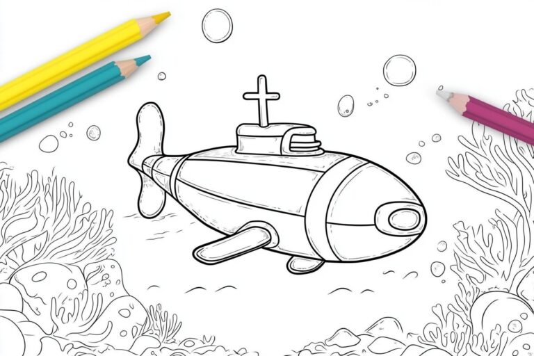 Submarine Coloring Pages : Dive into Ocean Fun and Learning