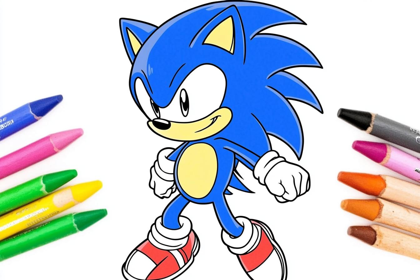Super Sonic Coloring Pages Free Printable PDF Super Sonic Coloring Pages