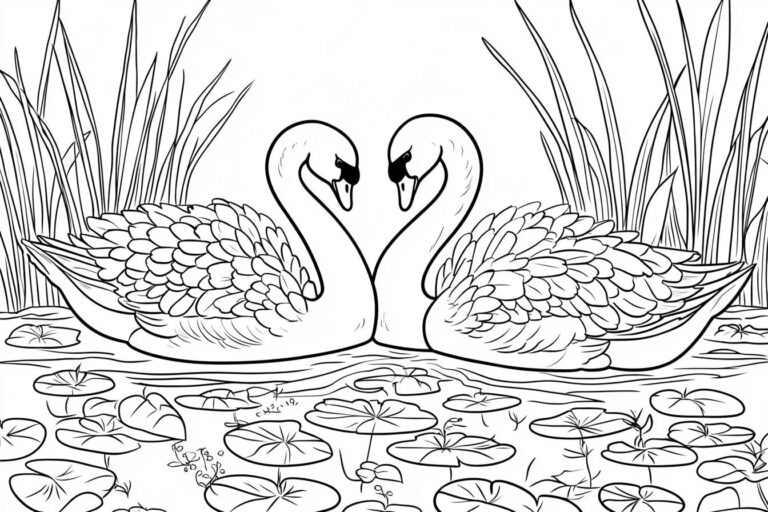 Swan Coloring Pages : Coloring Fun with Swans