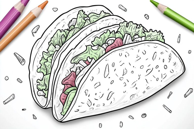 Taco Coloring Pages : Fun and Creative Taco Art for Everyone