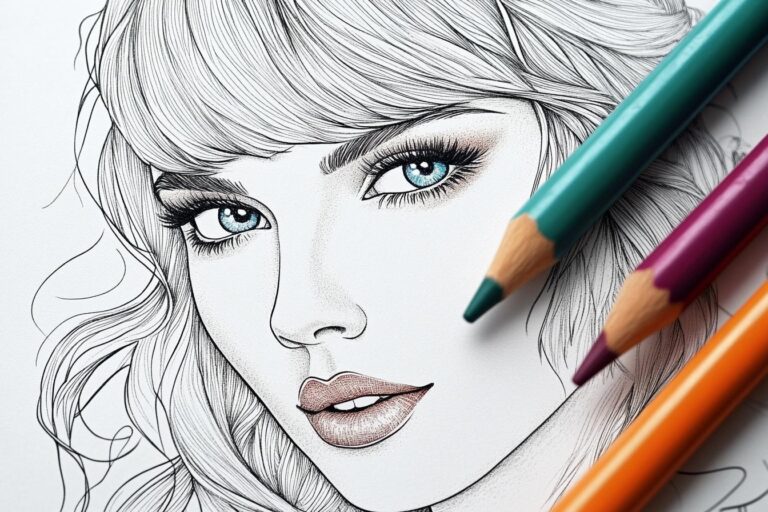 Taylor Swift Coloring Pages : Color Your Love for Taylor