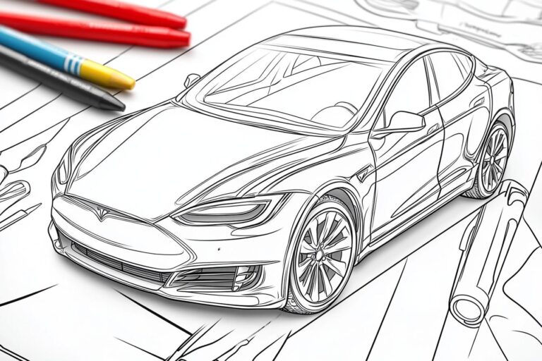 Tesla Coloring Pages : Color Your Way to the Future