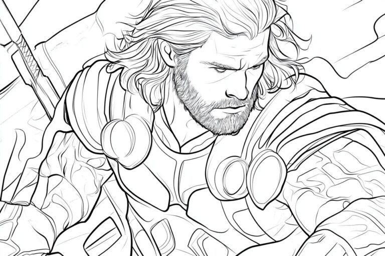Thor Coloring Pages : Color Your Own Asgardian Adventures