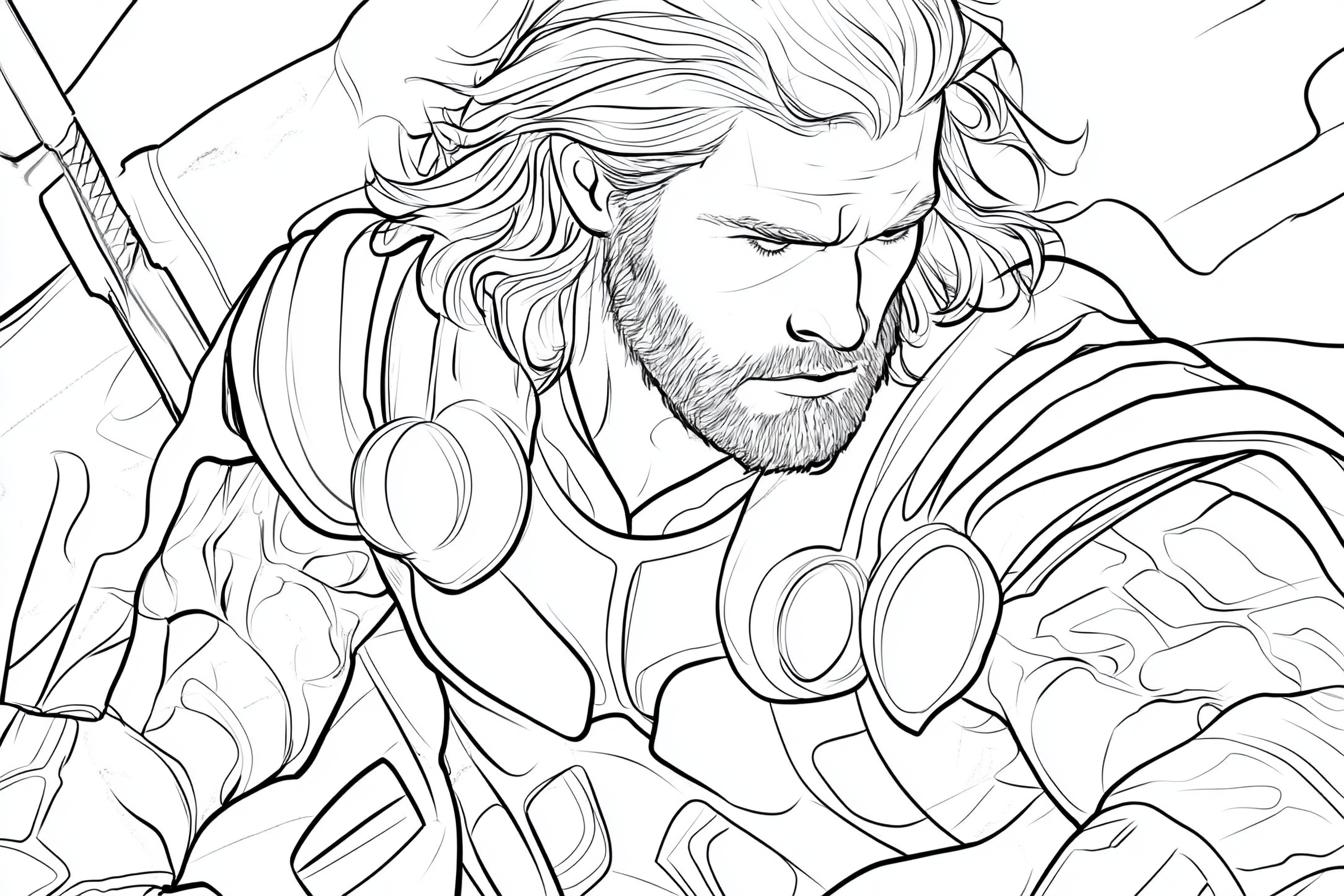 Thor Coloring Pages Free Printable PDF Thor Coloring Pages