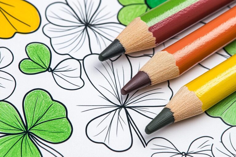 Three Leaf Clover Coloring Pages : Color Your Way to Irish Charm