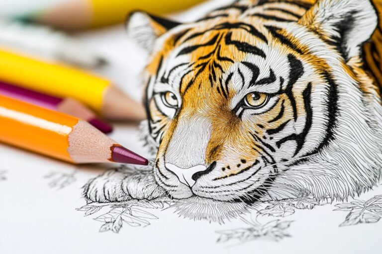 Tiger Coloring Pages : Roar into Creativity with Printable Tiger Art