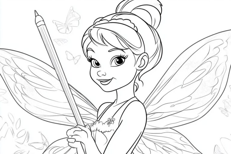 Tinker Bell Coloring Pages : Free Printable Fairy Designs for Kids