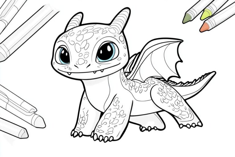 Toothless Coloring Pages : Free Printable Dragon Art for Kids