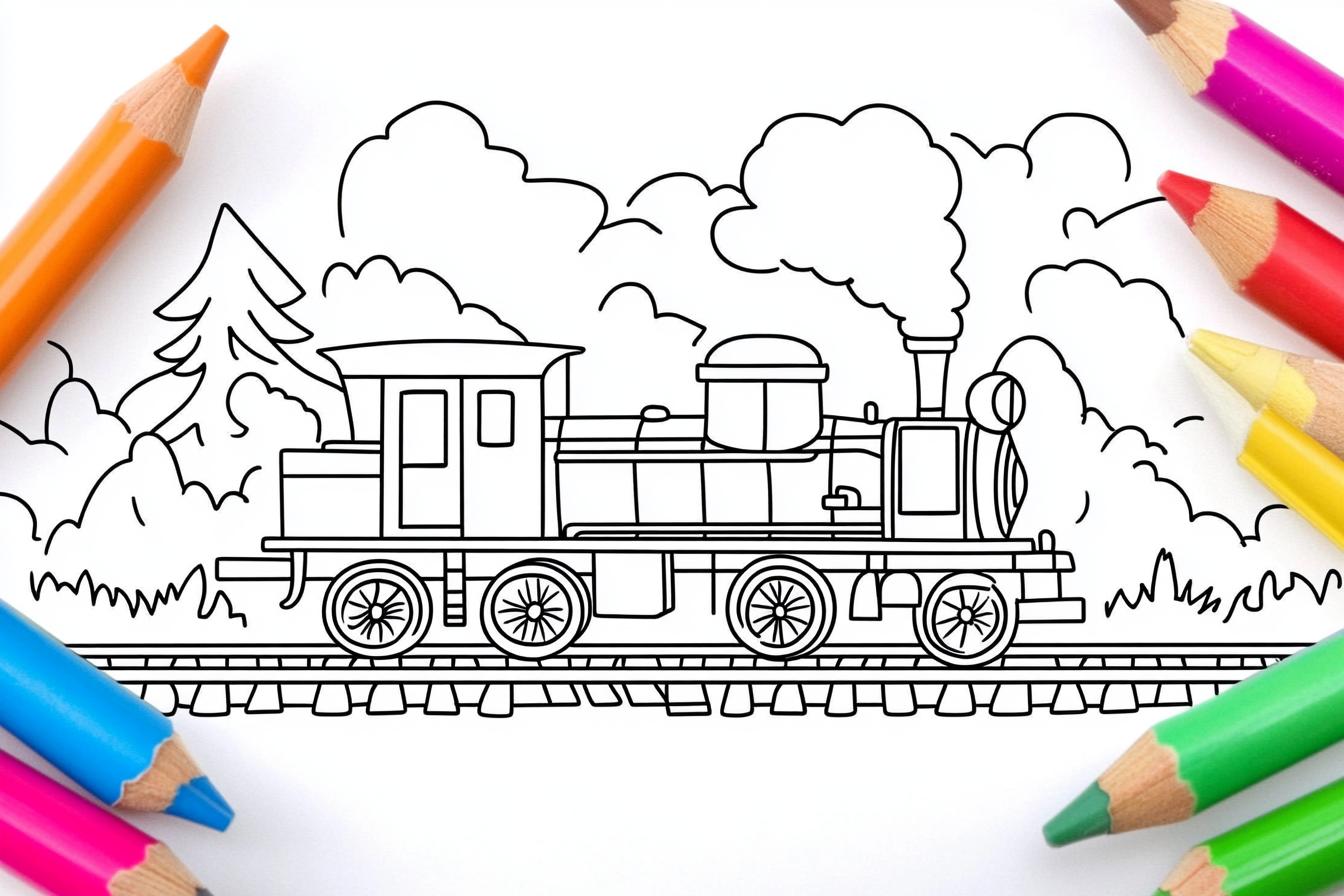 Train Coloring Pages Free Printable PDF Train Coloring Pages