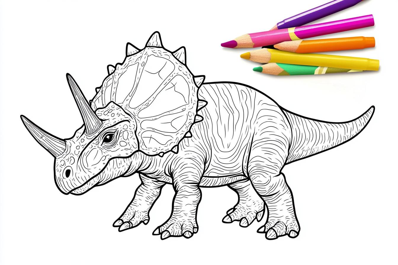 Triceratops Coloring Pages Free Printable PDF Triceratops Coloring Pages
