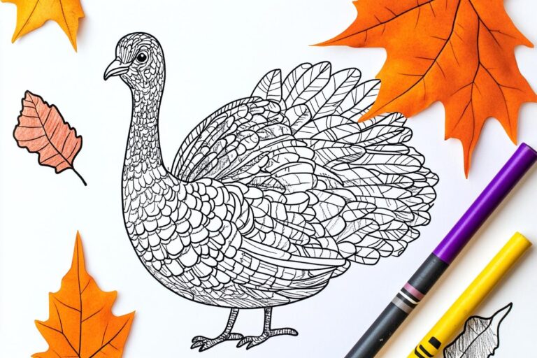 Turkey Coloring Pages : Fun Fall Activities for Kids